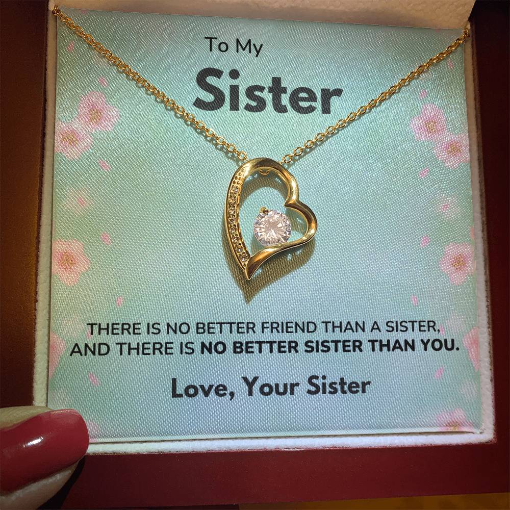 To my Sister - No better sister - Forever Love Necklace
