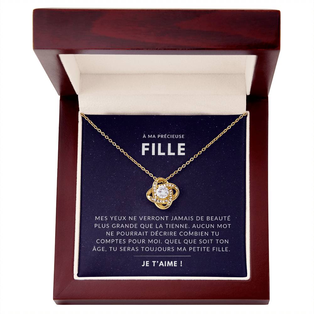 À ma Fille - Tu seras toujours ma petite fille - Collier Love Knot