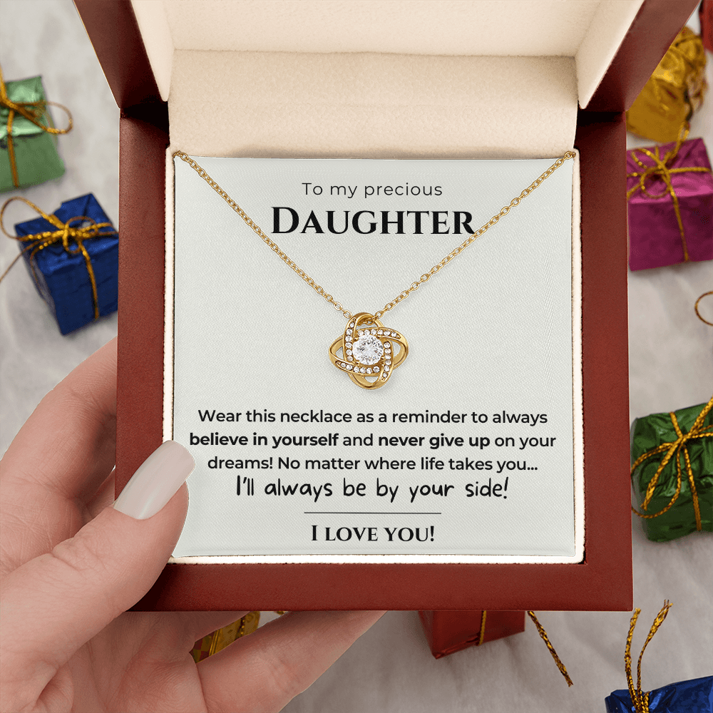 To my Daughter - Always be by your side - Love Knot Necklace