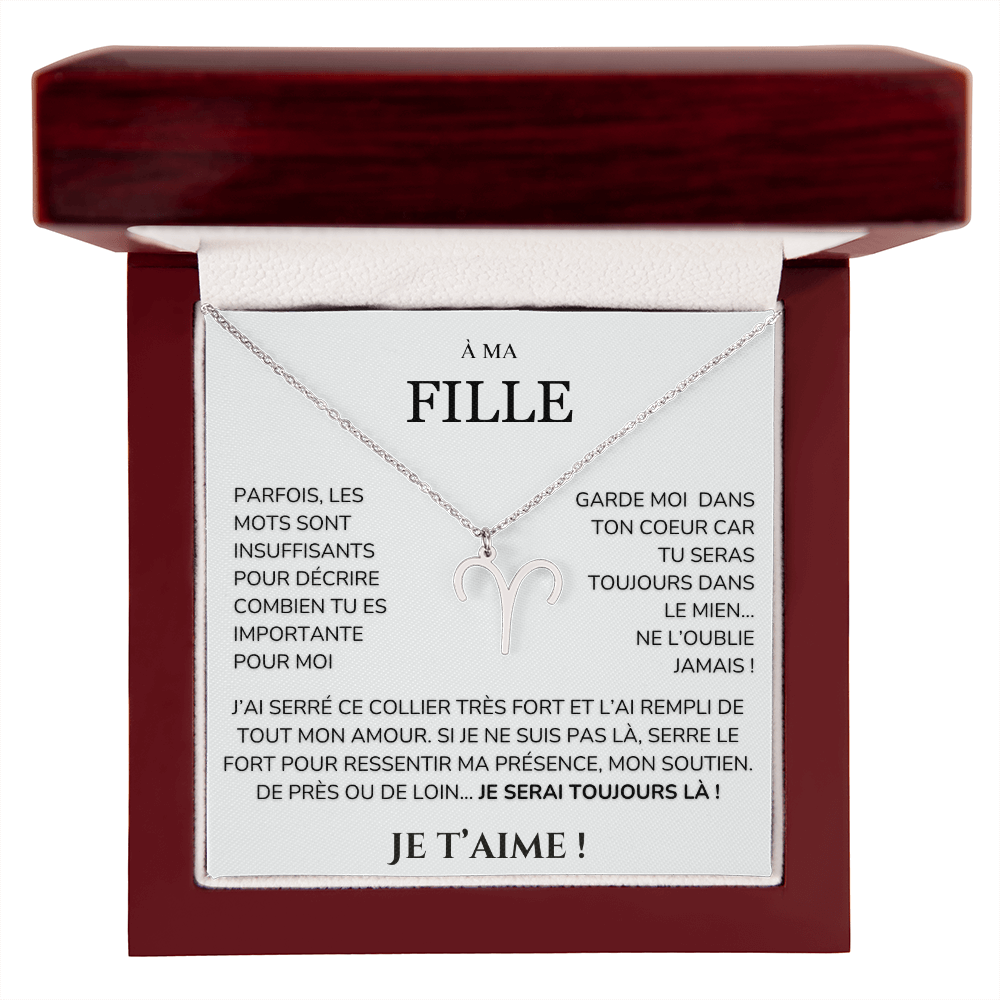 À ma Fille - garde moi dans ton cœur - Collier Signe astro
