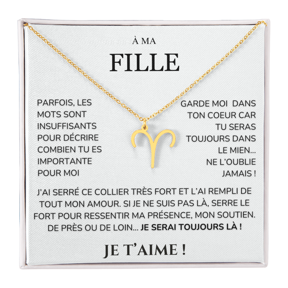 À ma Fille - garde moi dans ton cœur - Collier Signe astro