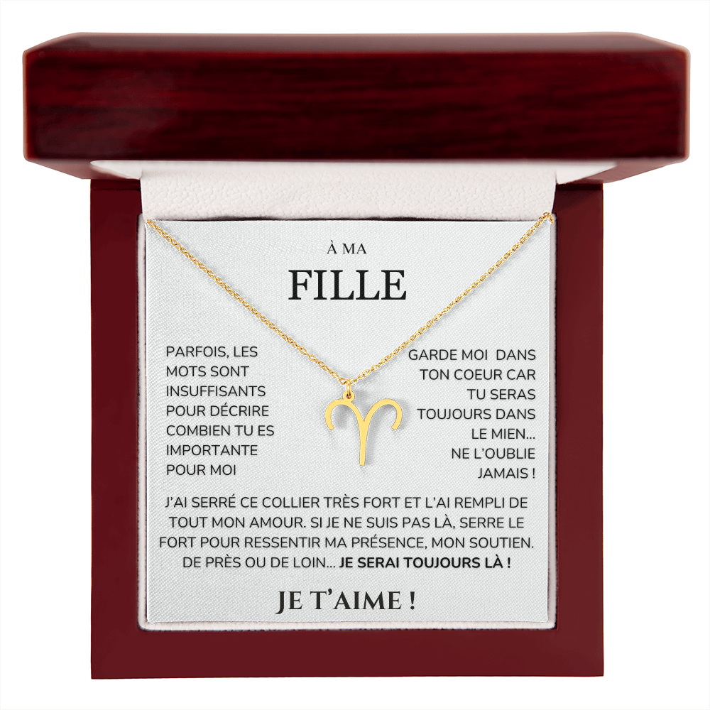À ma Fille - garde moi dans ton cœur - Collier Signe astro
