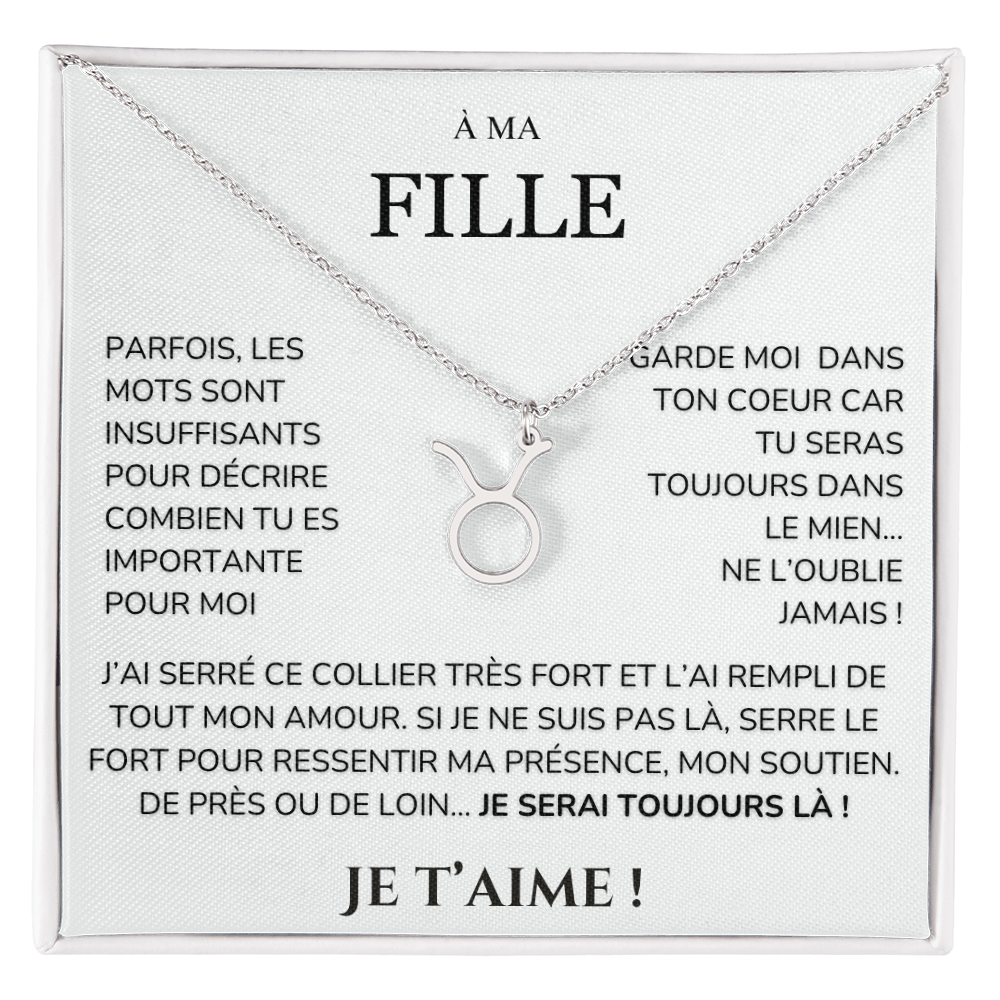 À ma Fille - garde moi dans ton cœur - Collier Signe astro