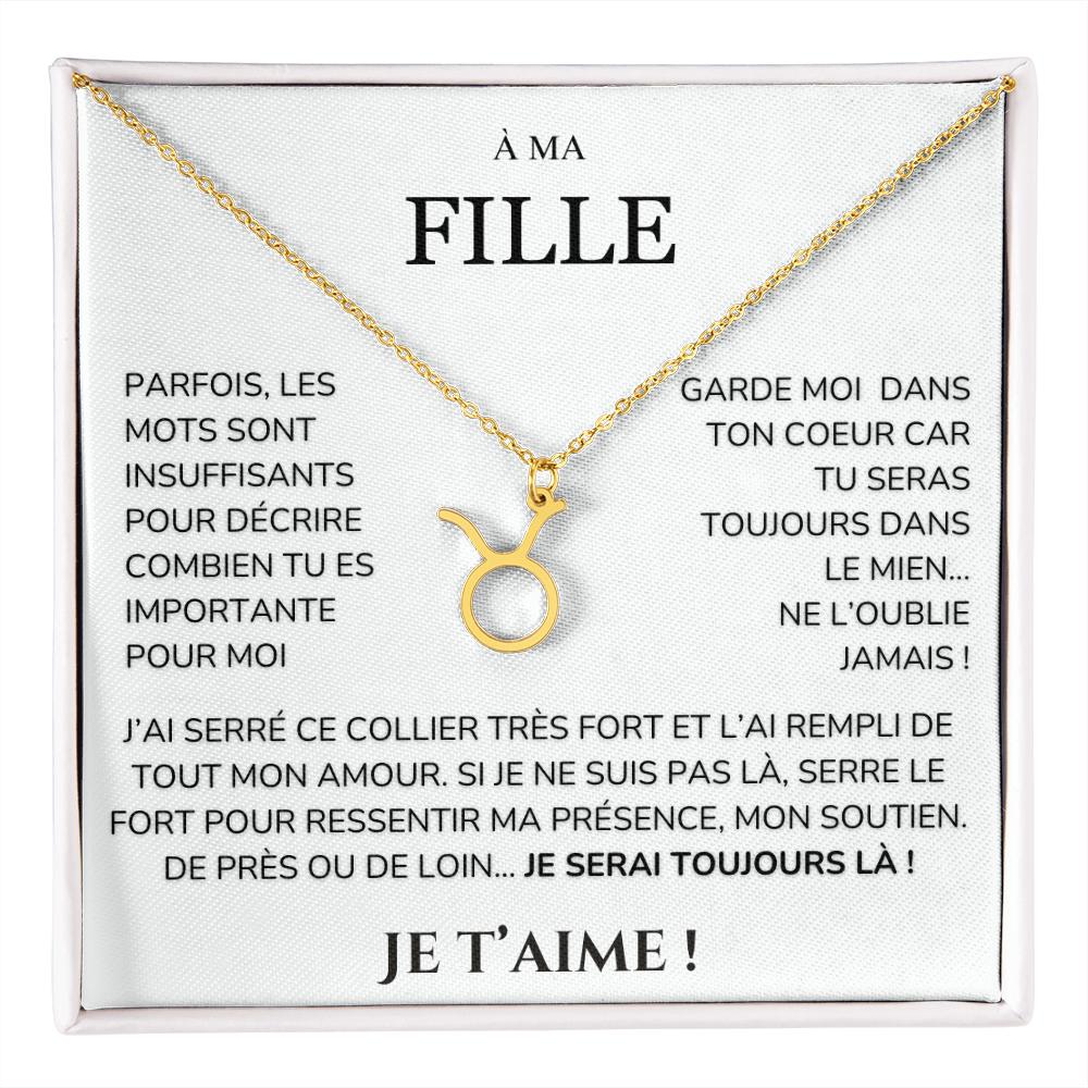 À ma Fille - garde moi dans ton cœur - Collier Signe astro