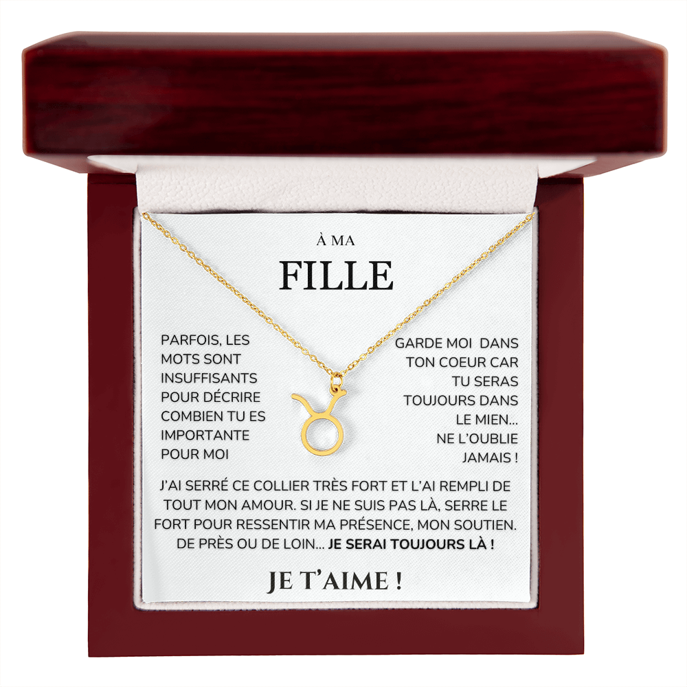 À ma Fille - garde moi dans ton cœur - Collier Signe astro