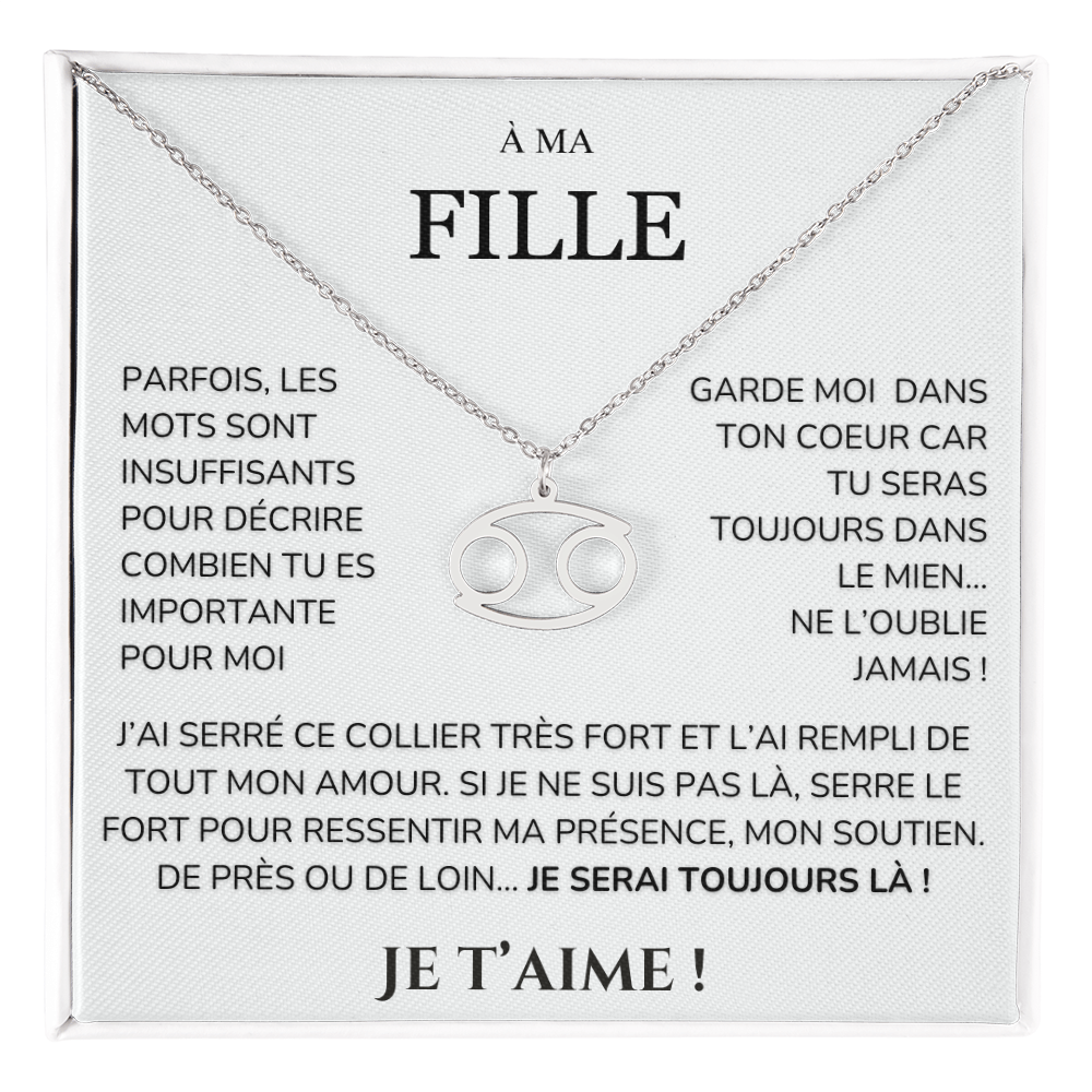À ma Fille - garde moi dans ton cœur - Collier Signe astro