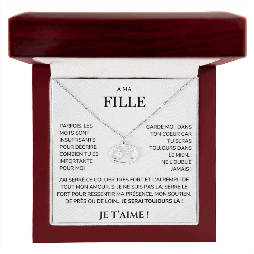 À ma Fille - garde moi dans ton cœur - Collier Signe astro