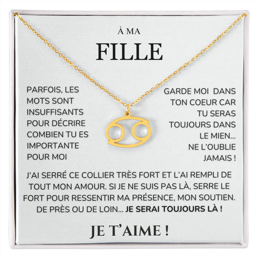 À ma Fille - garde moi dans ton cœur - Collier Signe astro