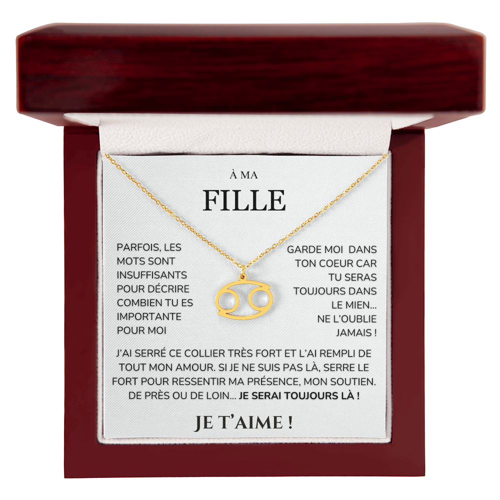 À ma Fille - garde moi dans ton cœur - Collier Signe astro