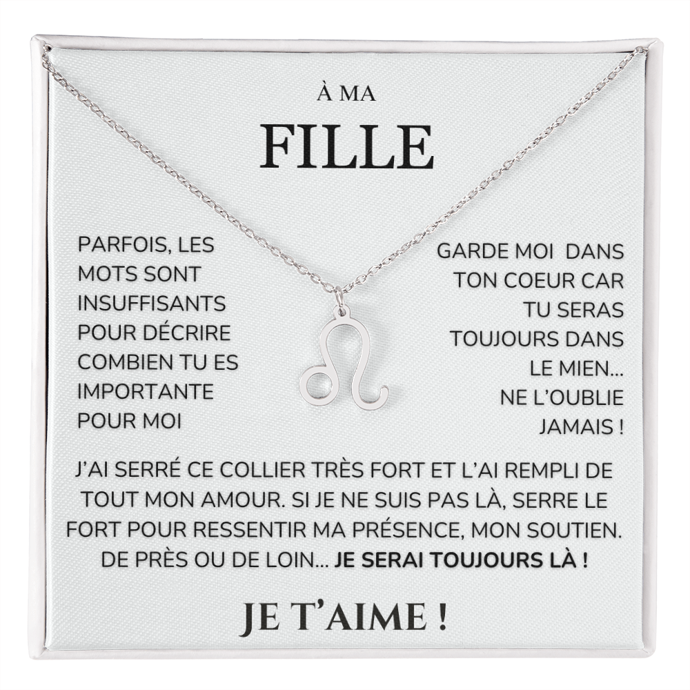 À ma Fille - garde moi dans ton cœur - Collier Signe astro