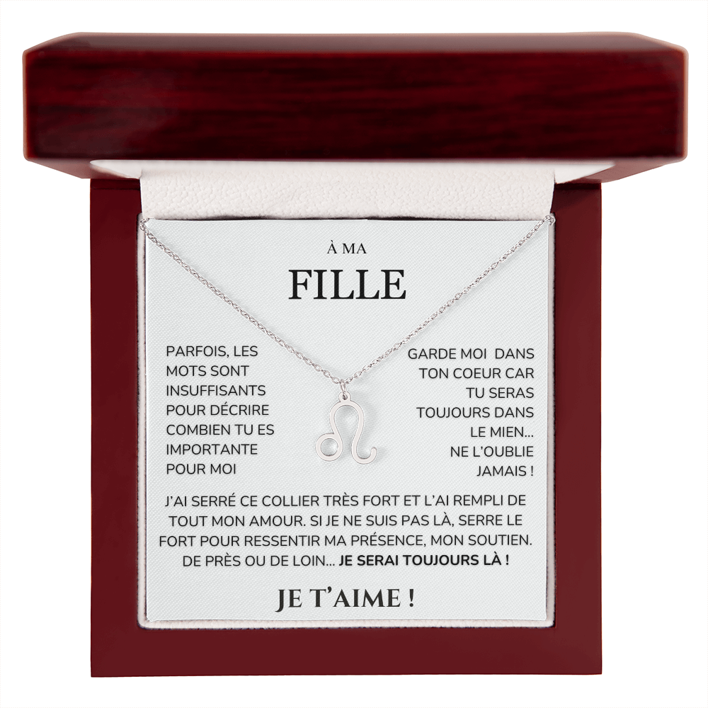 À ma Fille - garde moi dans ton cœur - Collier Signe astro