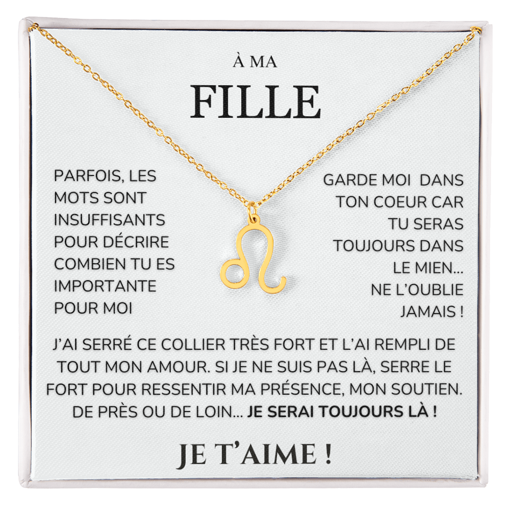 À ma Fille - garde moi dans ton cœur - Collier Signe astro
