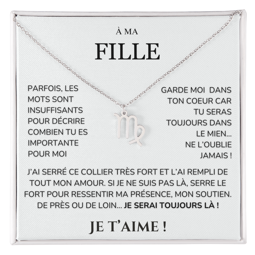 À ma Fille - garde moi dans ton cœur - Collier Signe astro