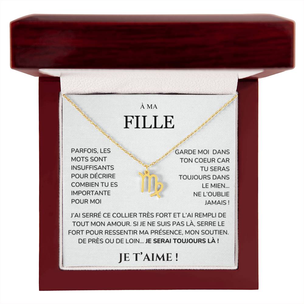 À ma Fille - garde moi dans ton cœur - Collier Signe astro