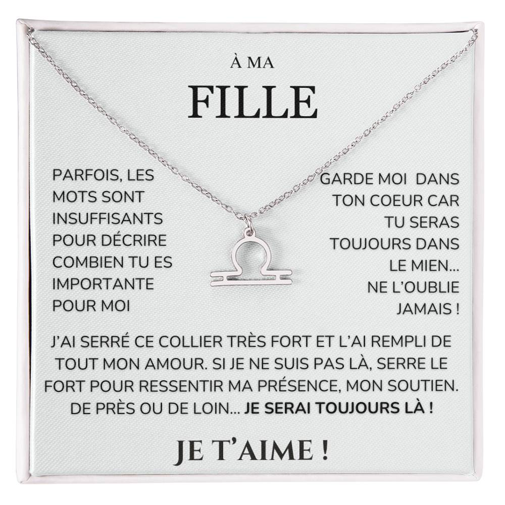 À ma Fille - garde moi dans ton cœur - Collier Signe astro