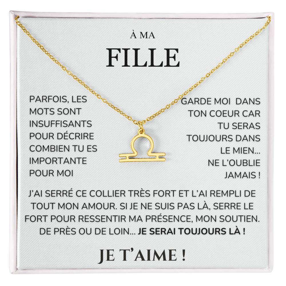 À ma Fille - garde moi dans ton cœur - Collier Signe astro
