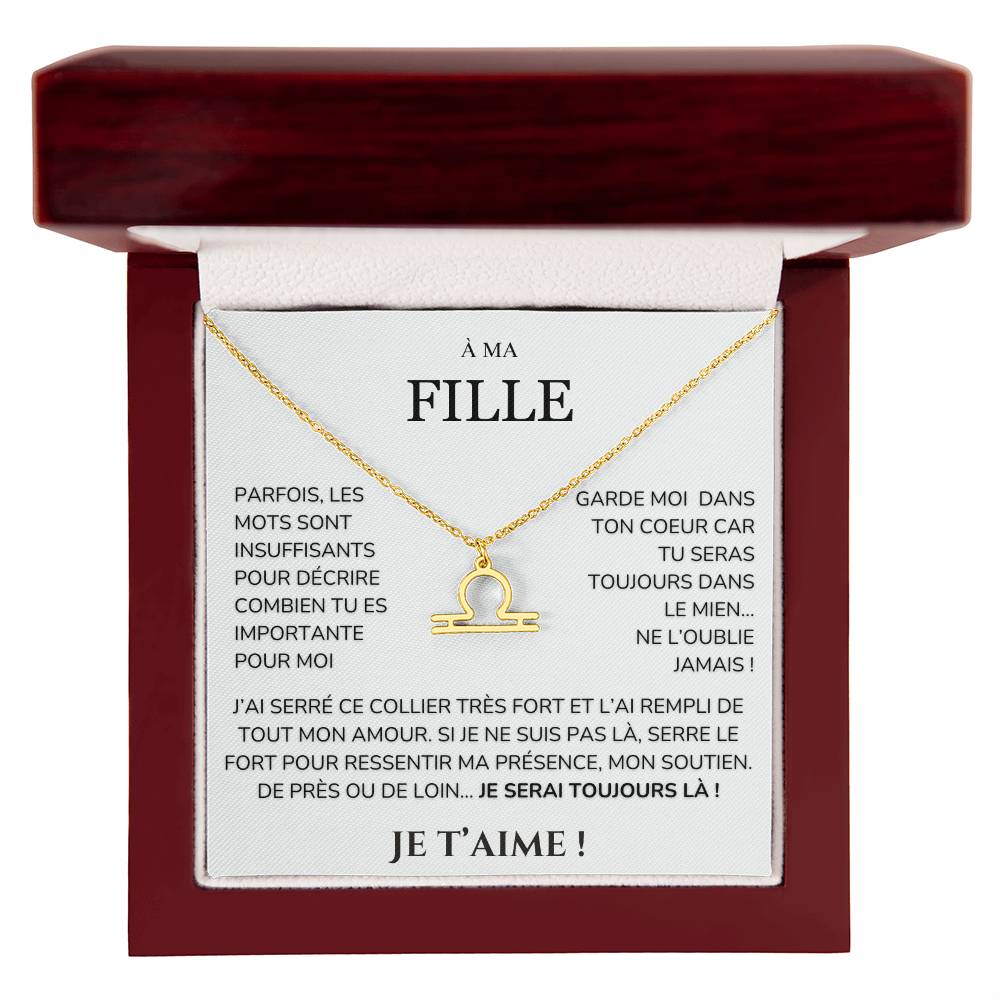 À ma Fille - garde moi dans ton cœur - Collier Signe astro