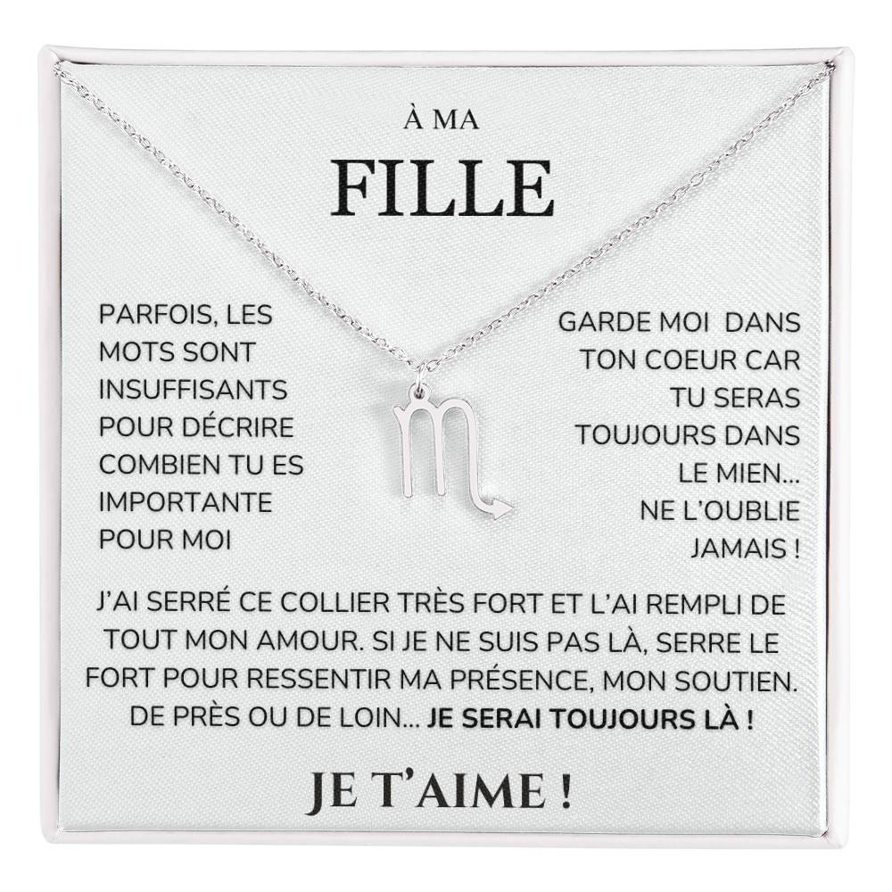 À ma Fille - garde moi dans ton cœur - Collier Signe astro