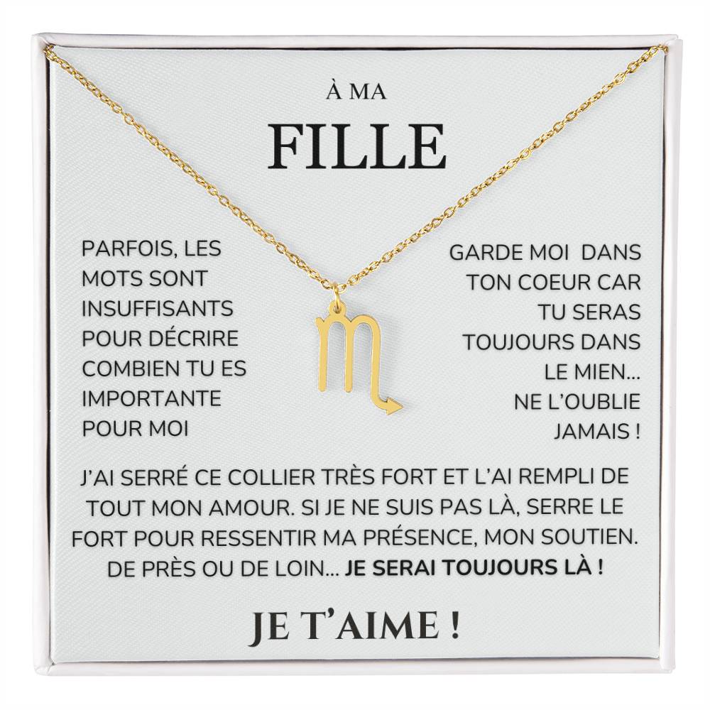 À ma Fille - garde moi dans ton cœur - Collier Signe astro