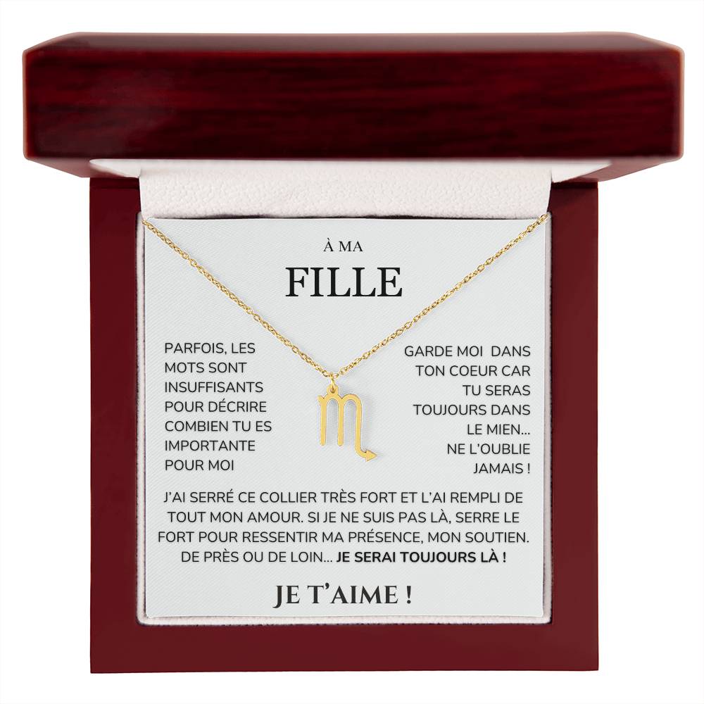 À ma Fille - garde moi dans ton cœur - Collier Signe astro