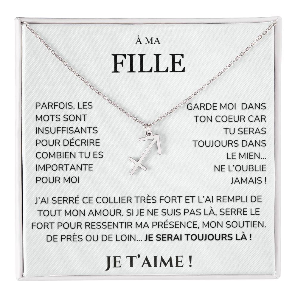 À ma Fille - garde moi dans ton cœur - Collier Signe astro