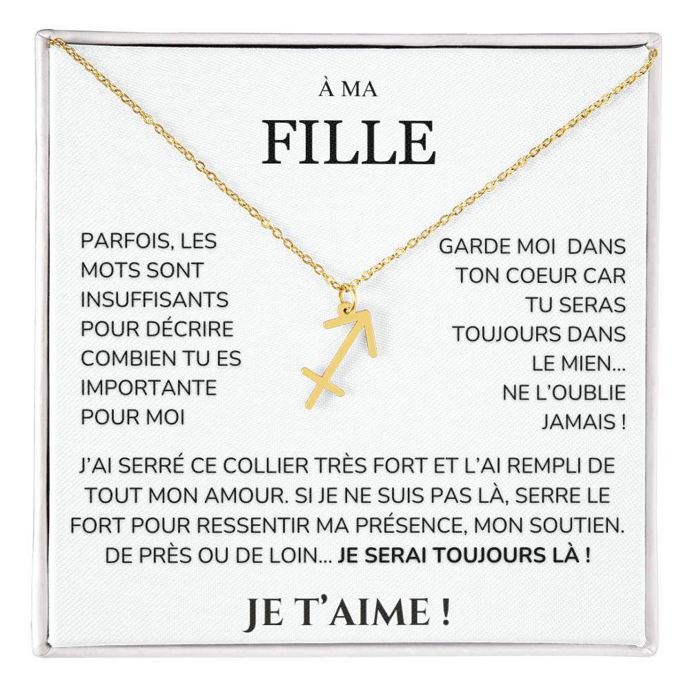 À ma Fille - garde moi dans ton cœur - Collier Signe astro