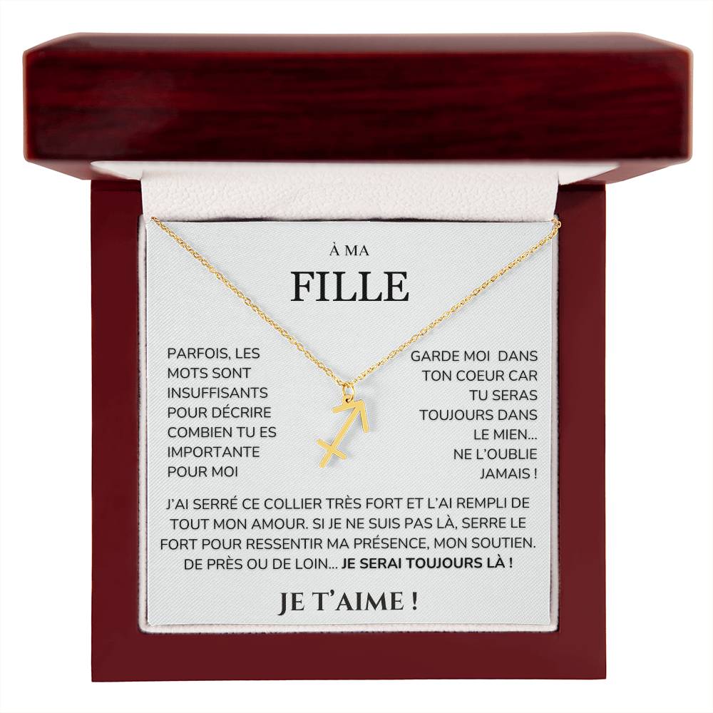 À ma Fille - garde moi dans ton cœur - Collier Signe astro