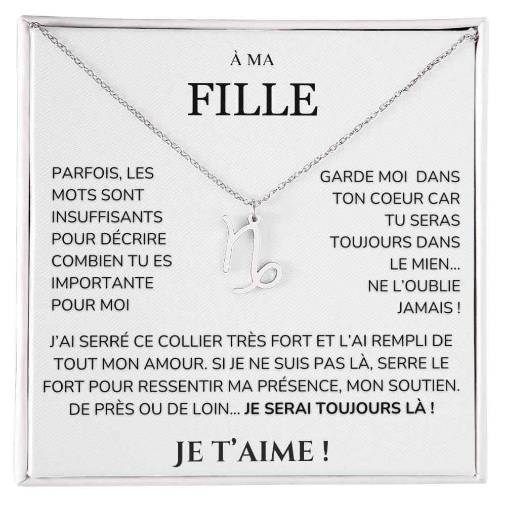 À ma Fille - garde moi dans ton cœur - Collier Signe astro