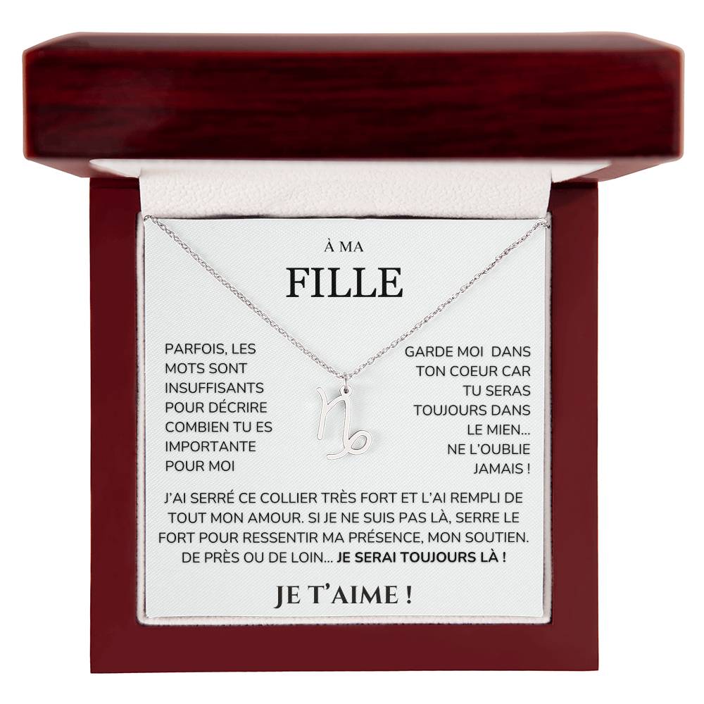 À ma Fille - garde moi dans ton cœur - Collier Signe astro