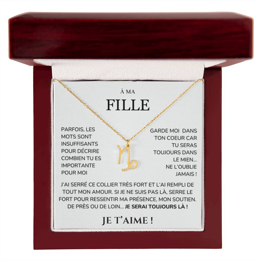 À ma Fille - garde moi dans ton cœur - Collier Signe astro