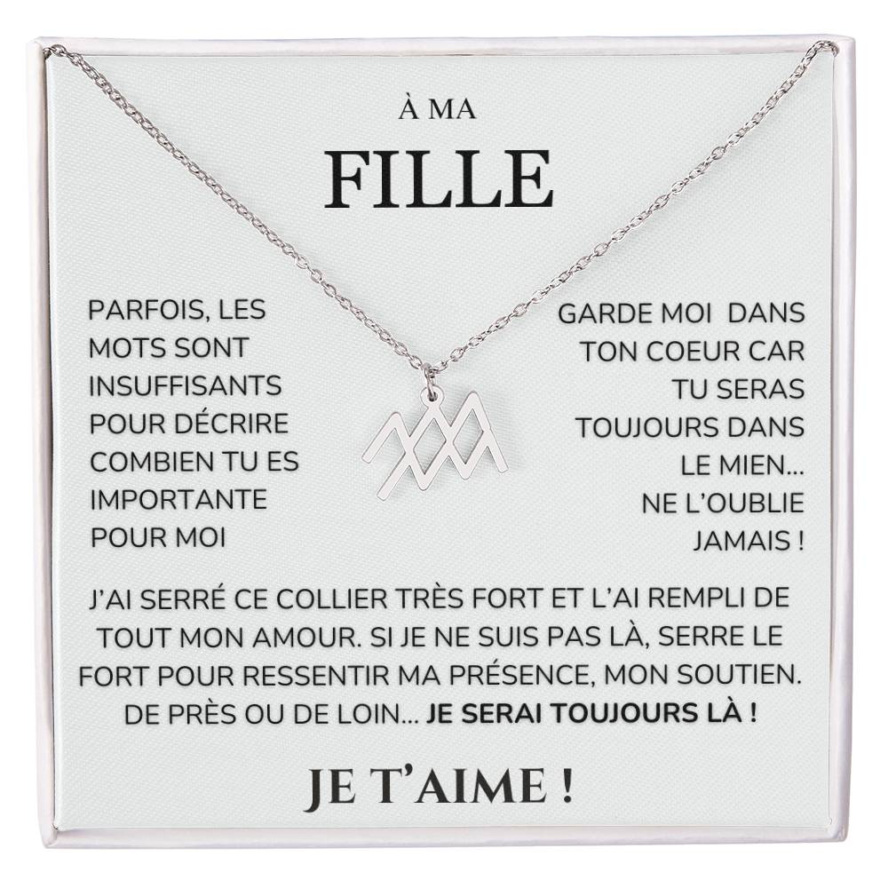 À ma Fille - garde moi dans ton cœur - Collier Signe astro