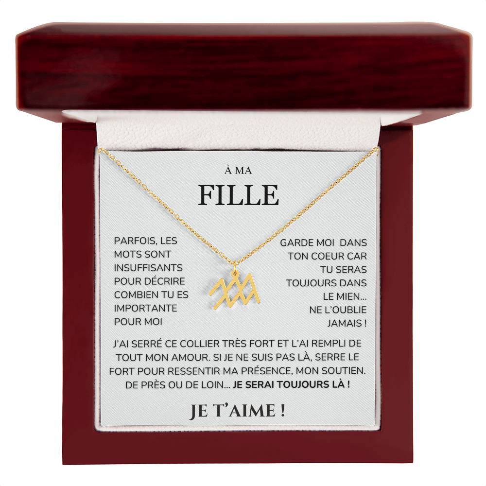 À ma Fille - garde moi dans ton cœur - Collier Signe astro