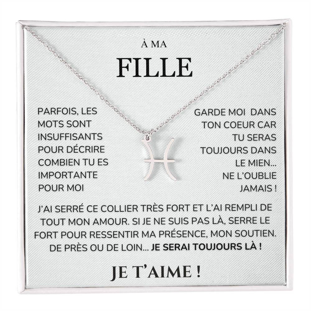 À ma Fille - garde moi dans ton cœur - Collier Signe astro