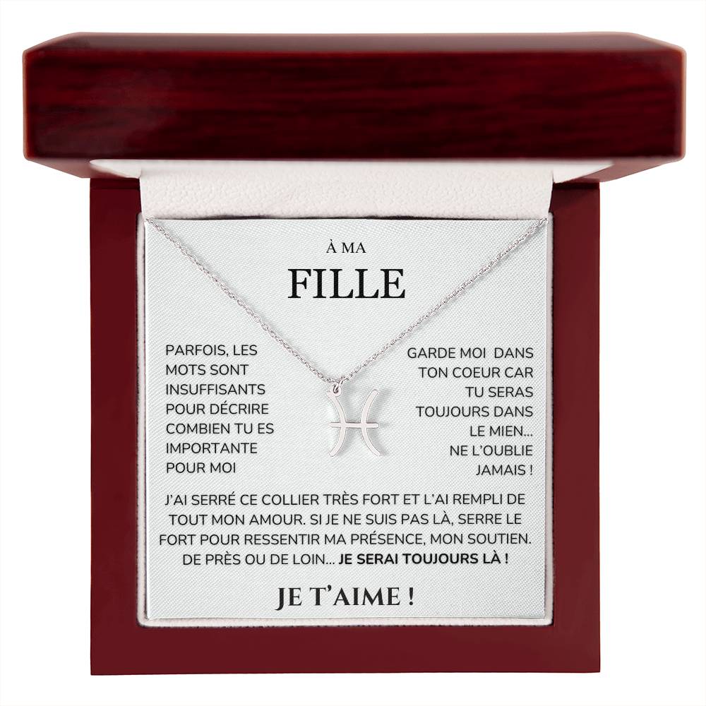 À ma Fille - garde moi dans ton cœur - Collier Signe astro
