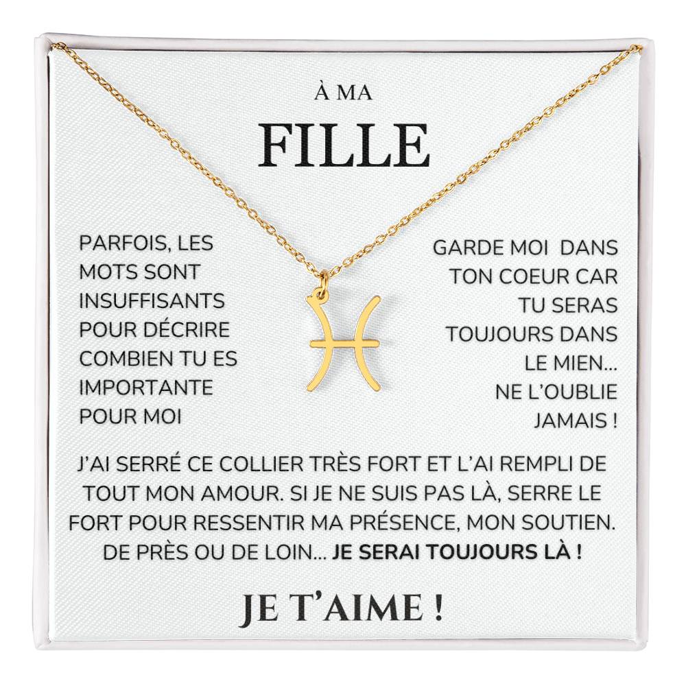 À ma Fille - garde moi dans ton cœur - Collier Signe astro
