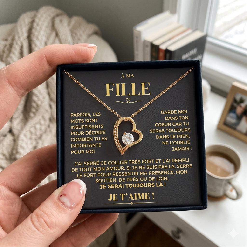 À ma Fille - Garde moi dans ton coeur - Collier Forever Love