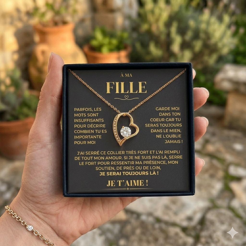 À ma Fille - Garde moi dans ton coeur - Collier Forever Love