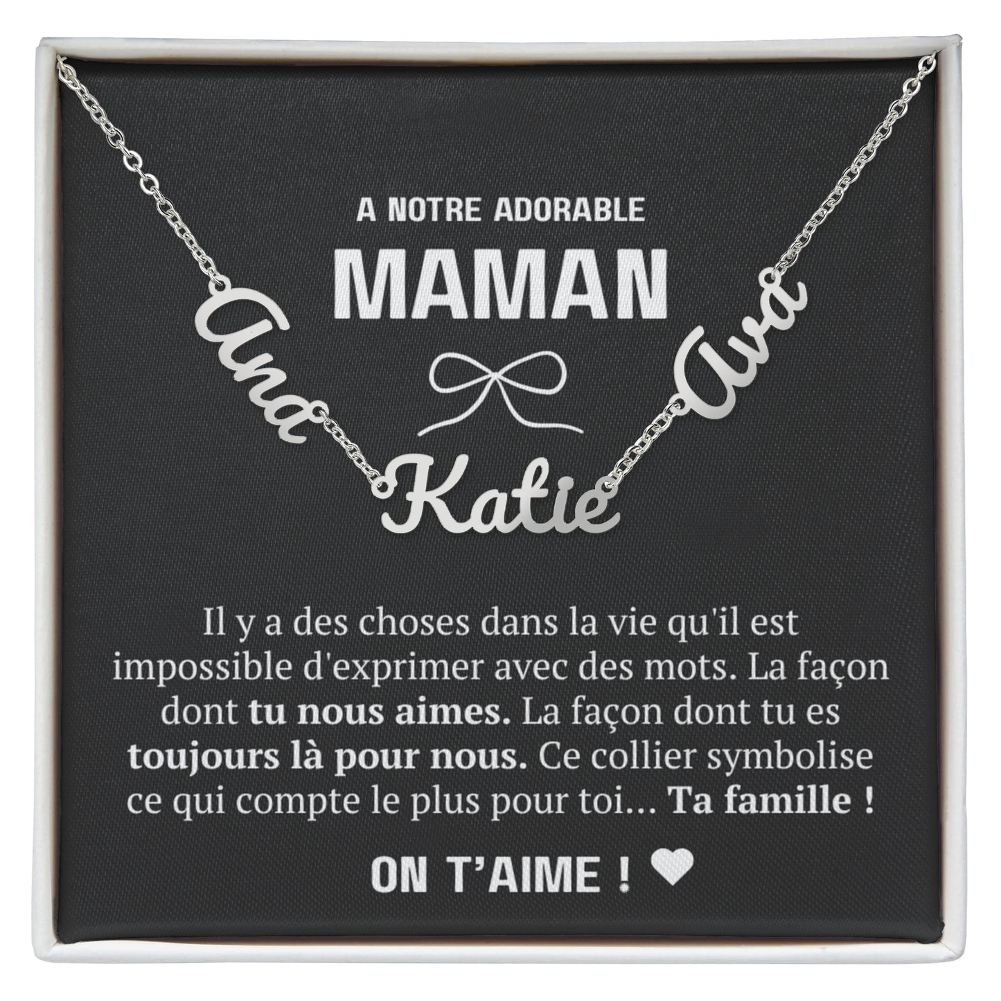 À notre maman - L'amour que tu nous portes - Collier multi prénoms