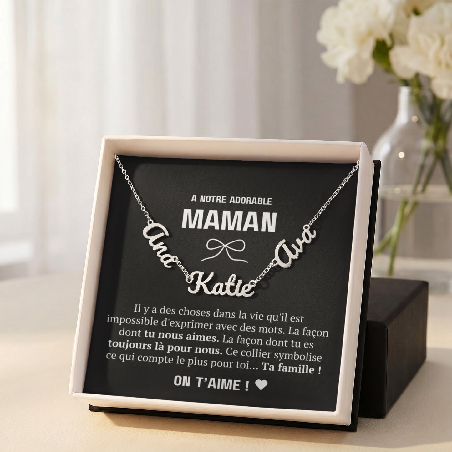 À notre maman - L'amour que tu nous portes - Collier multi prénoms