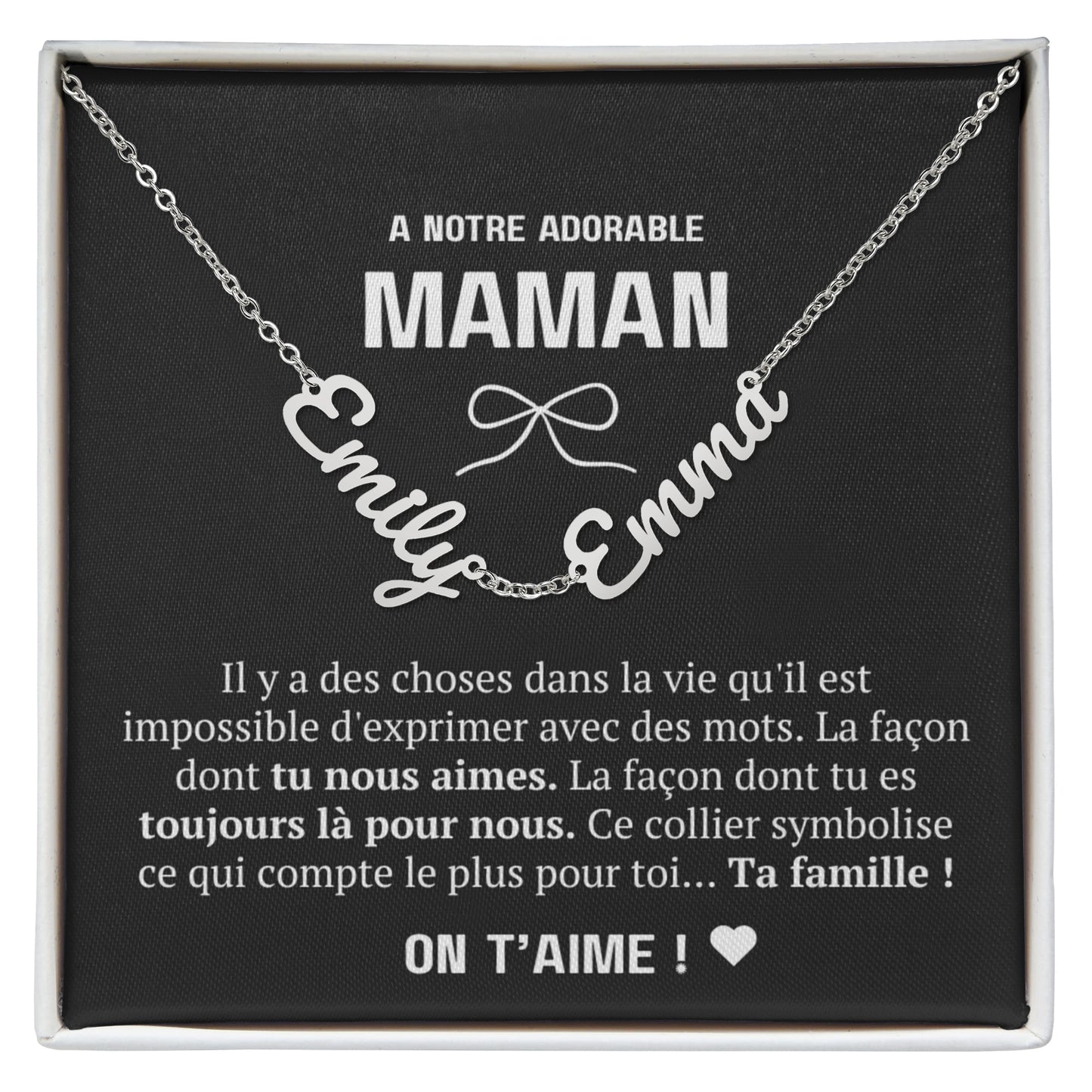 À notre maman - L'amour que tu nous portes - Collier multi prénoms