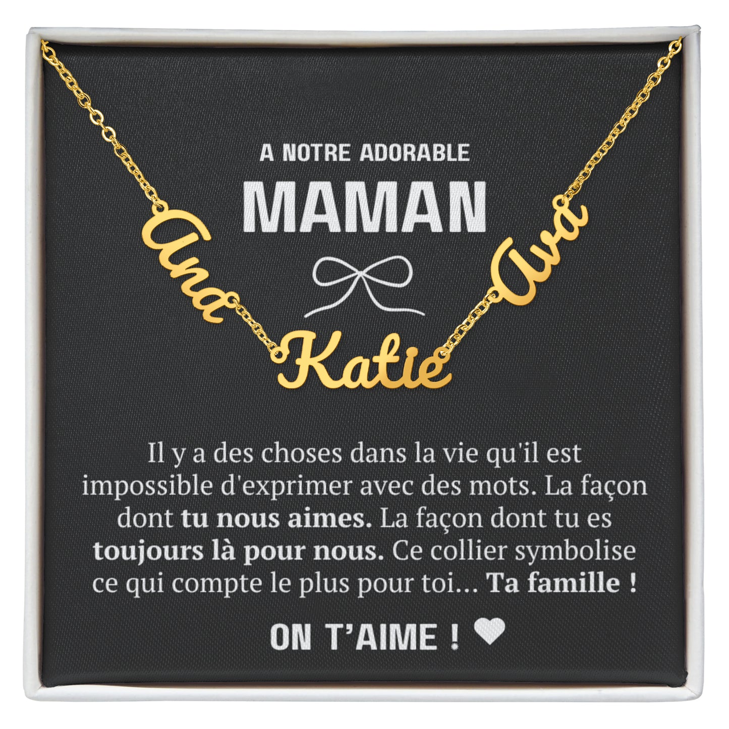 À notre maman - L'amour que tu nous portes - Collier multi prénoms