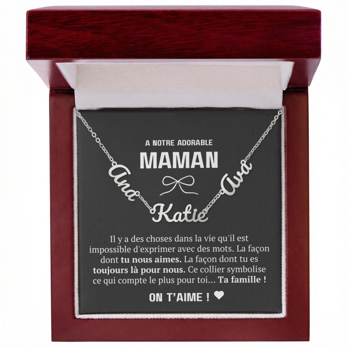 À notre maman - L'amour que tu nous portes - Collier multi prénoms