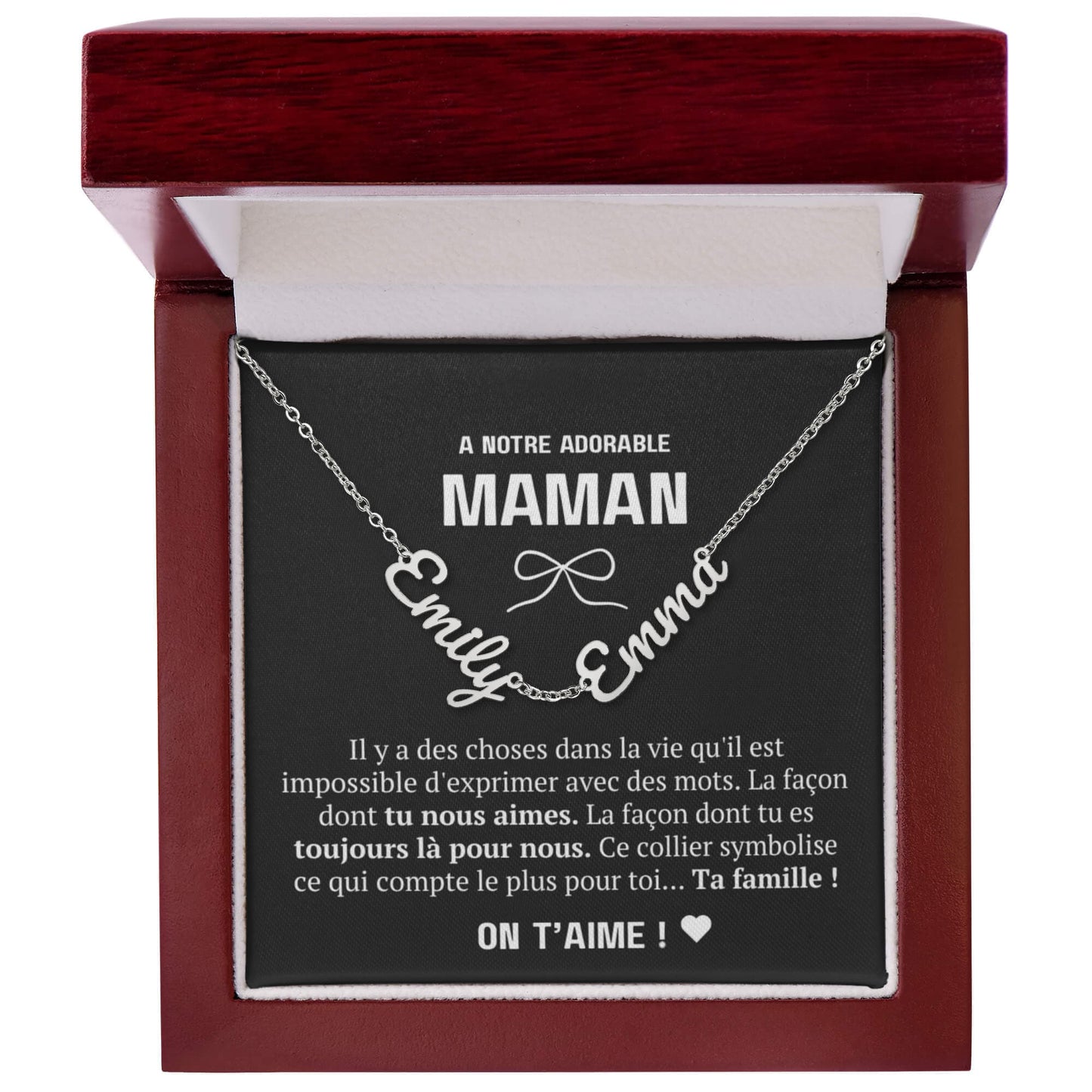 À notre maman - L'amour que tu nous portes - Collier multi prénoms