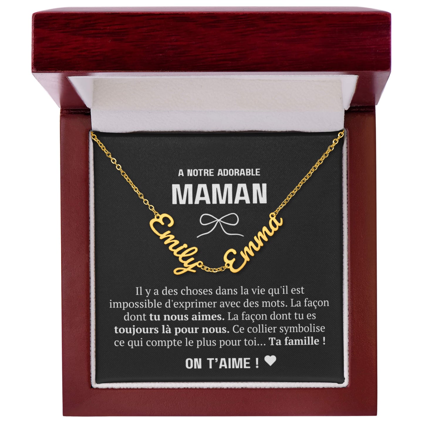 À notre maman - L'amour que tu nous portes - Collier multi prénoms