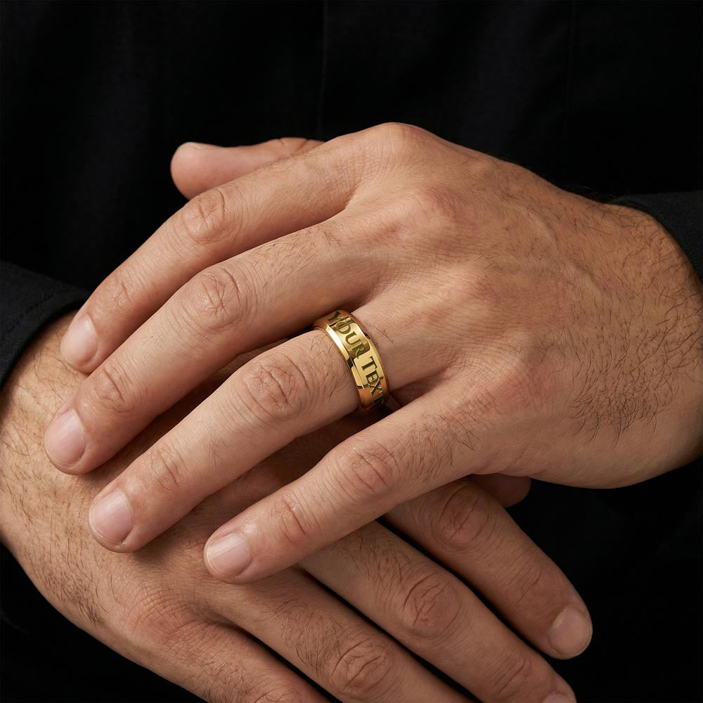 À mon fils - Tu me rends fier - Bague personnalisée (Gravez votre texte !)