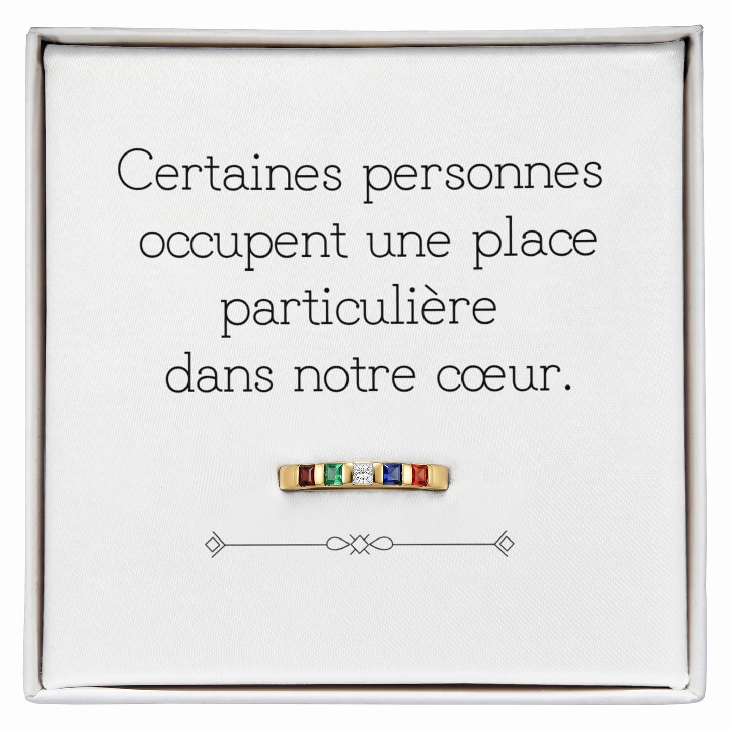 Bague 6 pierres de naissance personnalisable
