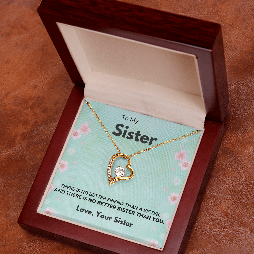 To my Sister - No better sister - Forever Love Necklace
