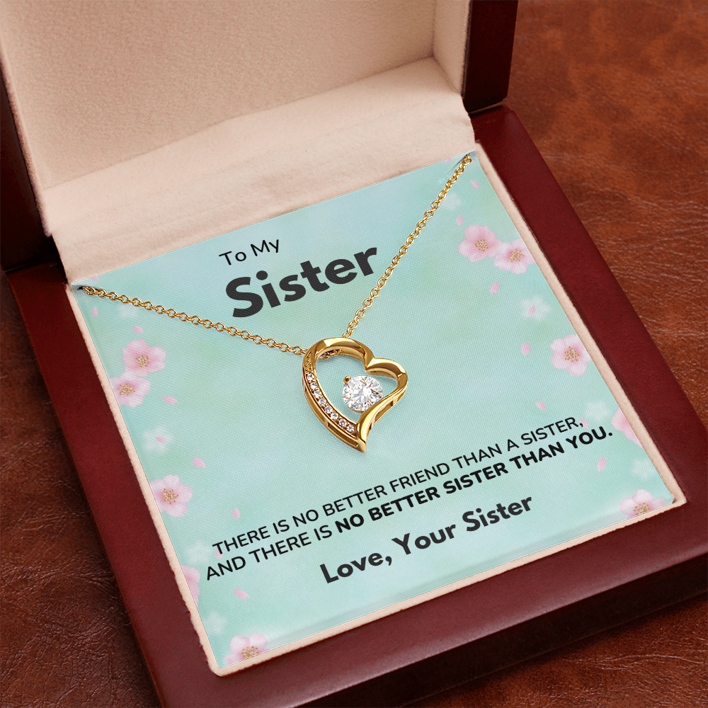 To my Sister - No better sister - Forever Love Necklace