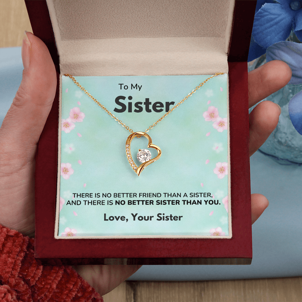 To my Sister - No better sister - Forever Love Necklace