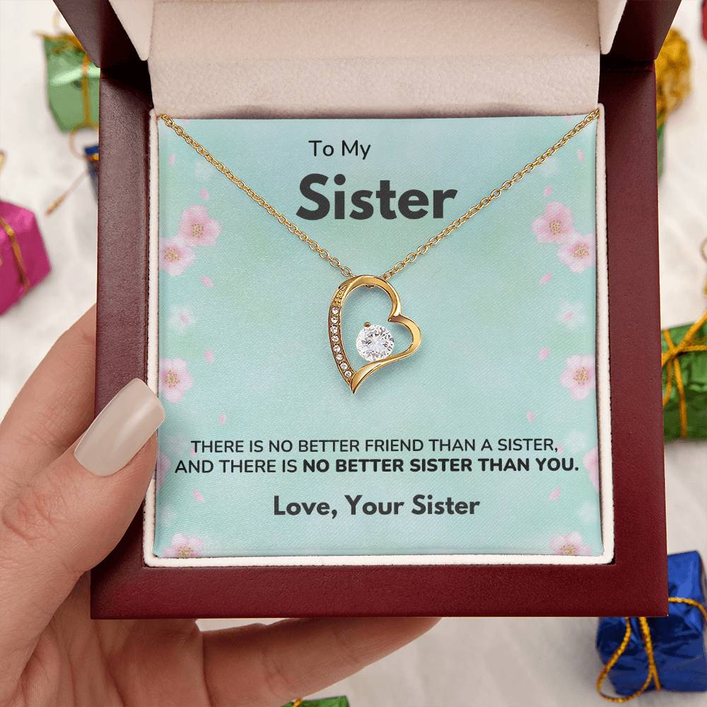 To my Sister - No better sister - Forever Love Necklace